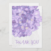 Paarse Floral Art Dank u Flat Notes Notitiekaartje (Voorkant / Achterkant)