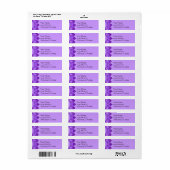 Paarse Floral  Art Return Address Labels (Full Sheet)