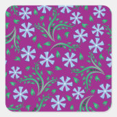 Paarse Floral Art Stickers (Voorkant)