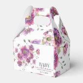 Paarse Floral Baby in Bloom Baby shower Favor Box Bedankdoosjes (Achterkant)