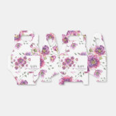 Paarse Floral Baby in Bloom Baby shower Favor Box Bedankdoosjes (Uitgevouwen)