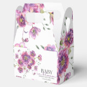 Paarse Floral Baby in Bloom Baby shower Favor Box Bedankdoosjes (Geopend)
