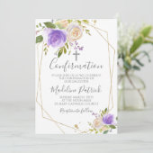 Paarse Floral-bevestiging Kaart (Staand voorkant)