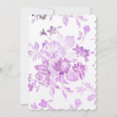Paarse Floral Bridal Shower Kaart (Achterkant)