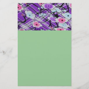 Paarse Floral Briefpapier