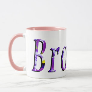 Paarse Floral Brooke Name Logo Mok