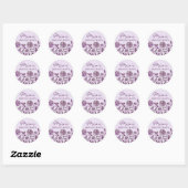 Paarse Floral Burst Sticker (Vel)