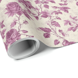 Paarse Floral Cadeaupapier