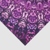 Paarse Floral Damask Pattern Tissuepapier (Detail)