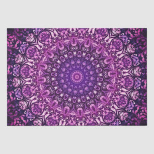 Paarse Floral Damask Pattern Tissuepapier