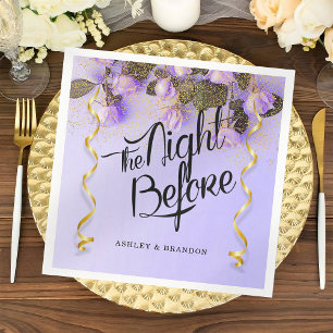Paarse Floral de nacht voor de repetitie van Napki Servet