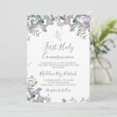 Paarse Floral eerste gemeenschap Kaart (Staand voorkant)