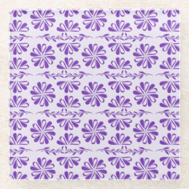 Paarse Floral Elegance Onderzetter Glazen Onderzetter