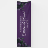Paarse Floral Elegant Wedding Gothic Spandoek (Verticaal)