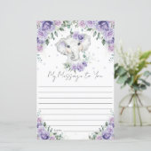 Paarse Floral Elephant Birthday Capsule Message (Staand voorkant)