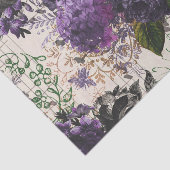 Paarse Floral Ephemera Tissuepapier (Detail)