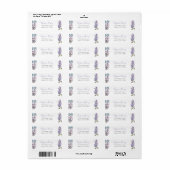 Paarse Floral Etiket (Full Sheet)