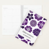 Paarse Floral Flowers Pattern Persoonlijke naam Planner (Display)