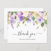 Paarse Floral Funeral Budget Hartelijk dank (Voorkant / Achterkant)