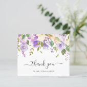 Paarse Floral Funeral Budget Hartelijk dank (Staand voorkant)