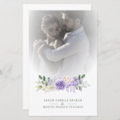 Paarse Floral Garland Romantic Foto bruiloft (Voorkant / Achterkant)