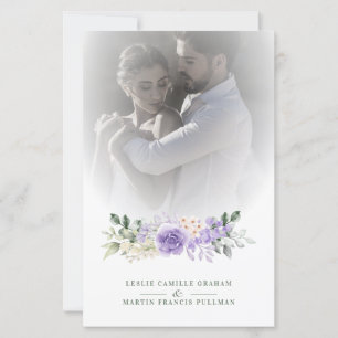 Paarse Floral Garland Romantic Foto bruiloft