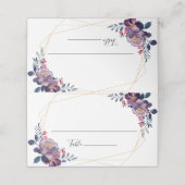 Paarse Floral Geometric Botanical Weddenschap (Buitenkant ongevouwen)