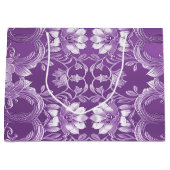 Paarse Floral Gift Bag Groot Cadeauzakje (Voorkant)