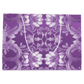 Paarse Floral Gift Bag Groot Cadeauzakje (Achterkant)