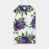 Paarse Floral Gift Labels Cadeaulabel (Achterkant)