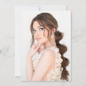 Paarse Floral Gold String Light Stars Quinceañera Kaart (Achterkant)