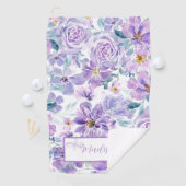 Paarse Floral Golfhanddoek (Insitu)