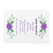Paarse Floral Greenery Foliage Save the Date Magneet (Horizontaal)