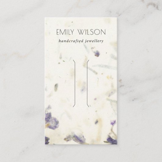 Paarse Floral Handmade Paper Texture Hair Clip Visitekaartje (Voorkant)