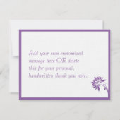 Paarse Floral Hartelijk dank Bedankkaart (Achterkant)
