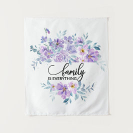 Paarse Floral Heart Bouquet | Gezinstoelagen Wandkleed