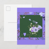 Paarse Floral I Love Hawaii State Map Briefkaart (Voorkant / Achterkant)