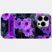 Paarse Floral iPhone 14 Pro Max Hoesje (Achterkant (horizontaal))