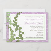 Paarse Floral Ivy Wedding Kaart (Voorkant)
