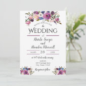 Paarse Floral Kaart (Staand voorkant)