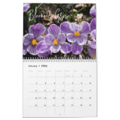 Paarse Floral kalender met Inspirerend offertes (Jan 2026)