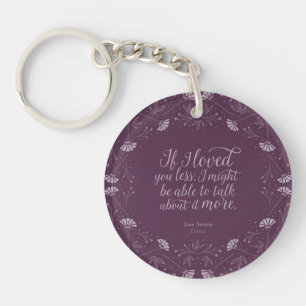 Paarse Floral Love Emma Jane Austen Sleutelhanger