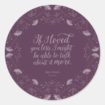 Paarse Floral Love Quote Emma Jane Austen