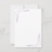 Paarse Floral Meal Option Wedding RSVP (Achterkant)