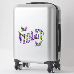 Paarse Floral meisjes naam Violet, Sticker