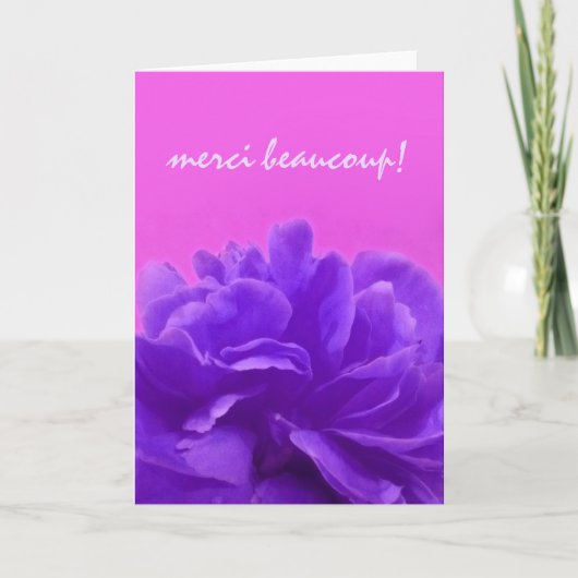 Paarse Floral Merci Beaucoup bedankt (Voorkant)
