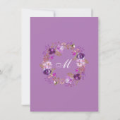 Paarse Floral Modern Nursing School Afstuderen Kaart (Achterkant)