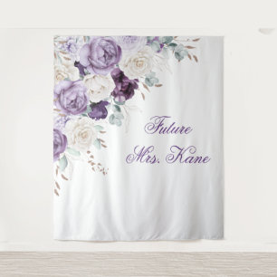 Paarse Floral Modern Wedding Wandkleed