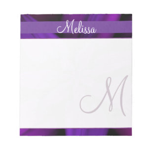 Paarse Floral Monogram Notitieblok