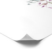 Paarse Floral No Seating Plan Weddenschap Poster (Hoek)